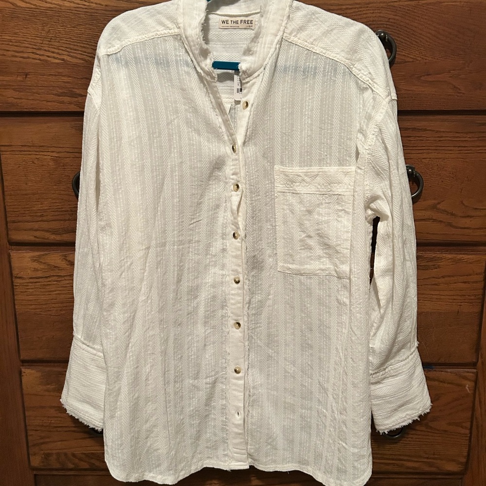 We The Free Textured White Top